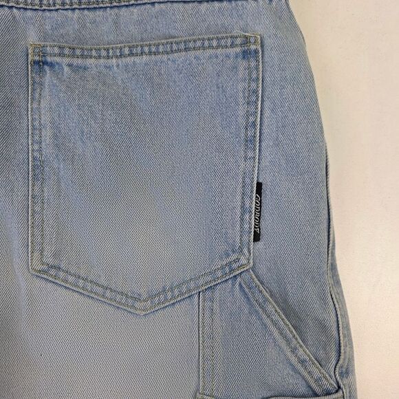 Vintage Y2K God Body Distressed Denim Shorts Baggy Wide Leg Jorts Mens Size 36 - Picture 11 of 11